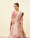 Berry Pink Floral Embroidered Lehenga image number 1